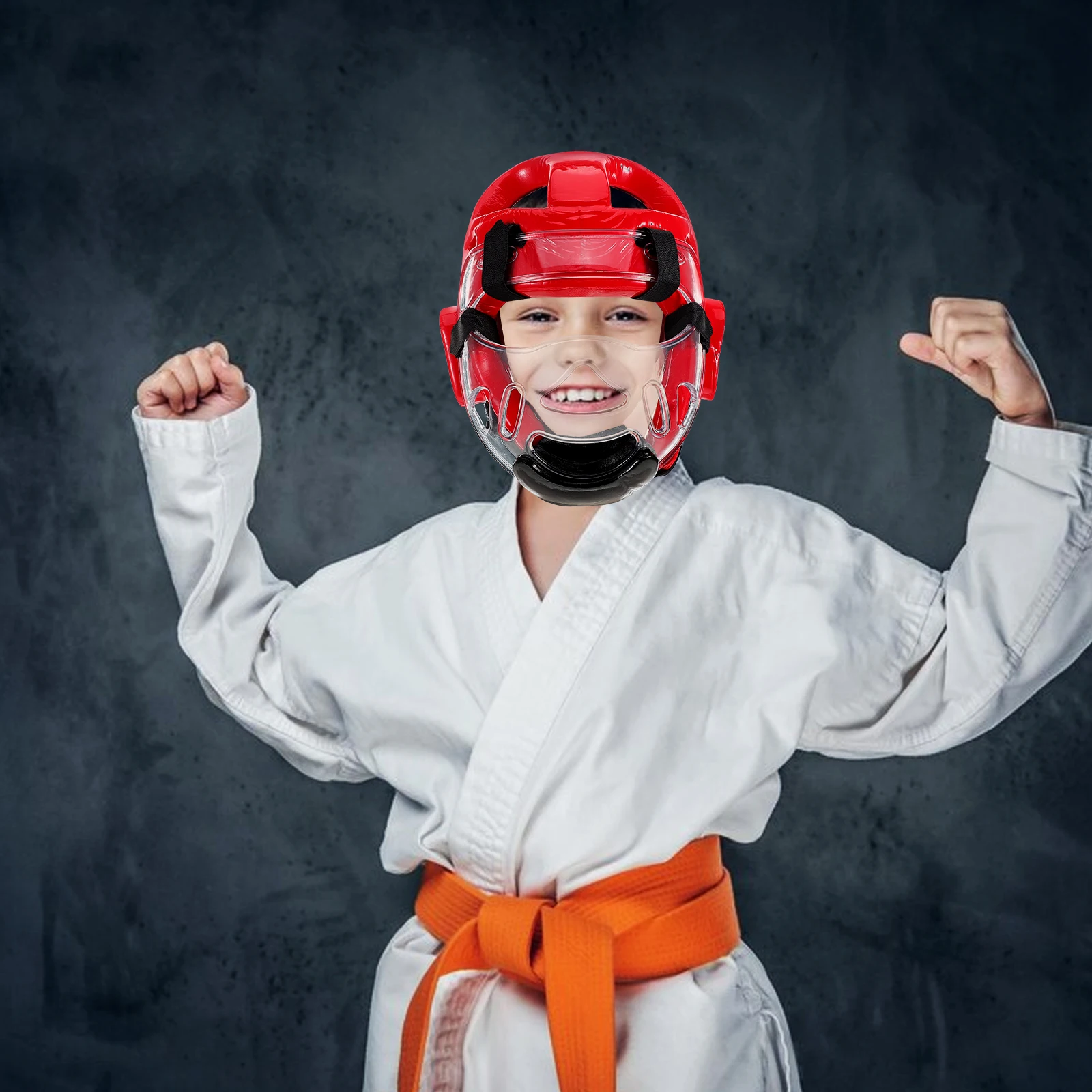 

Head Face Kids Protection Sponge Headgear Karate Sparring Sparring Gear Taekwondo Adjustable Training