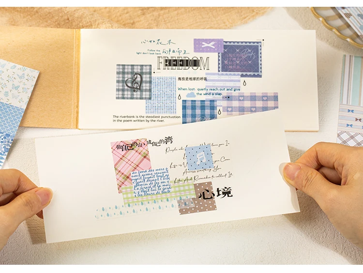 JIANQI 30 Blatt Kreatives Gitter-Stanzsticker-Buch DIY Dekoratives handgemachtes Scrapbooking-Material Tagebuch Album Bastelbedarf – Detail 15
