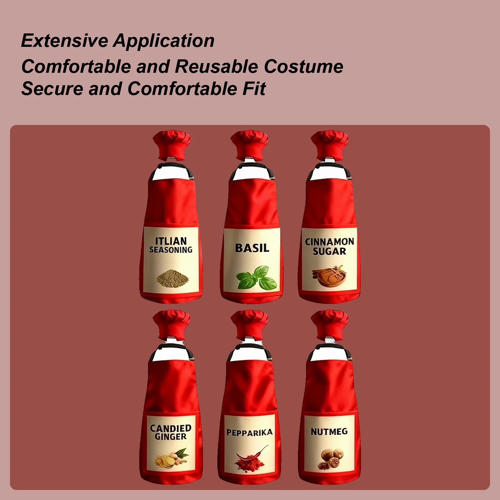 

Seasoning Costumes For Adults 6 Set Comfortable Adjustable Fancy Dress Outfit Group Halloween Costumes For Adults For Parties