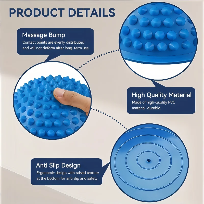 Bola Pijat Durian Tusuk 3D PVC Anti-Slip Pelepasan Fasia Tubuh Penuh Portabel Pemulihan Fitness untuk Pemula/Profesional Pekerja Kantor