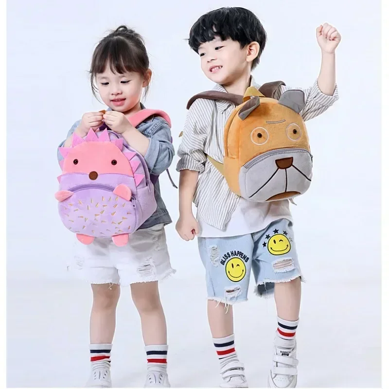 Cartoon Cute Children Schoolbag Animal Series Backpacks Plush Backpack Boys Girls Kindergarten Early Education Park Kids Bag