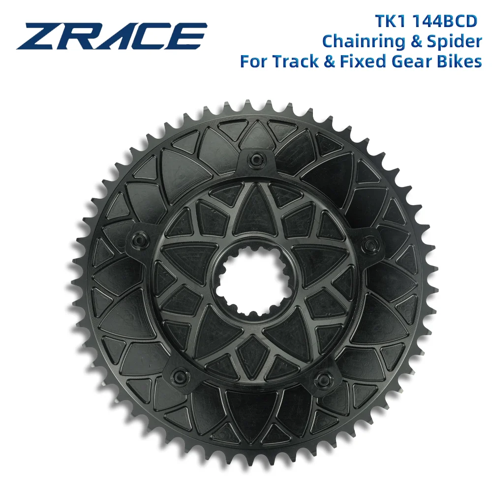 ZRACE ZR-TK1 Track Bikes / Fixed Gear Chainring and Spider BCD144, Track Chainring, Spider for Direct Mount 3-Hole Cranks view 4