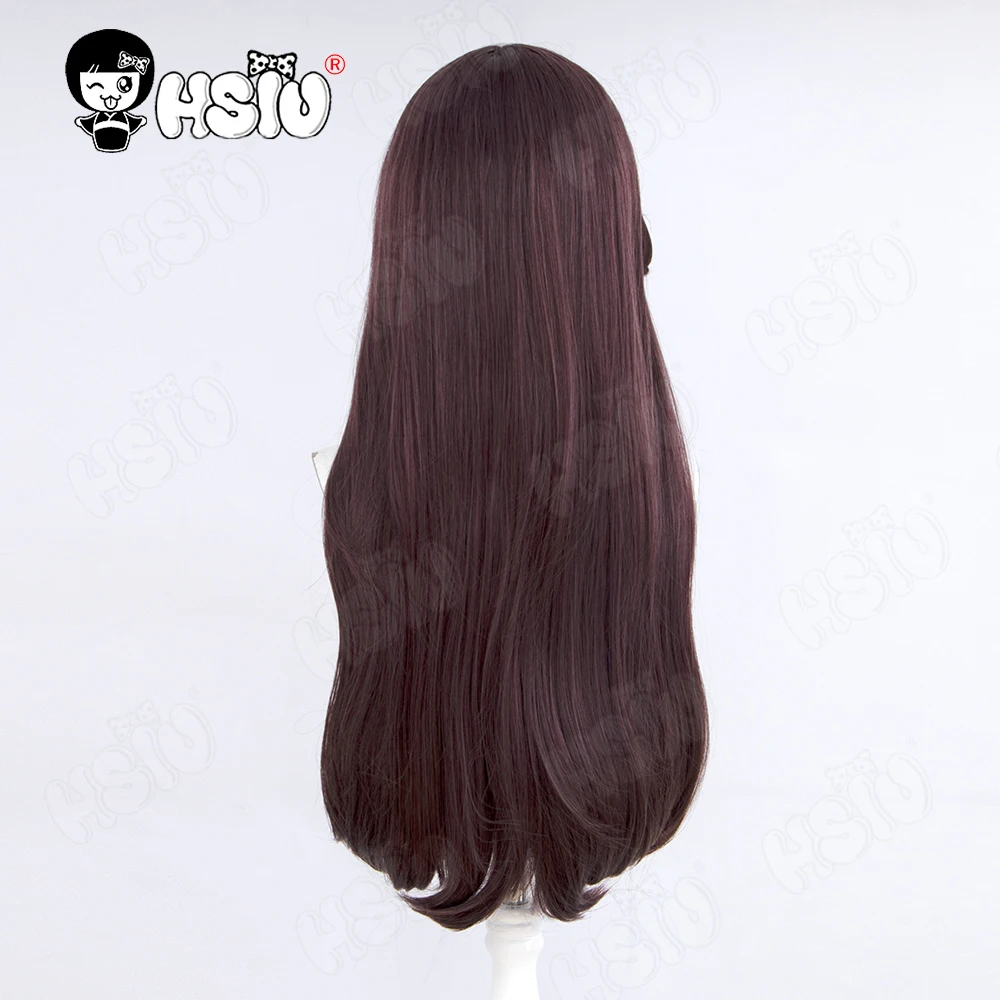 Pepe Cosplay Perücke Hsiu 80cm lang braun lila gemischtes Haar hitze beständige synthetische Perücke Perücke Kappe Spiel Arknights Pepe Cosplay Perücke