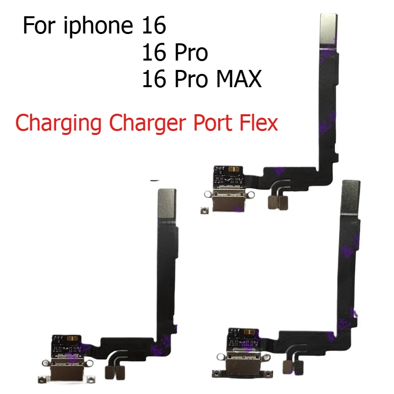 Replacement USB Charging Charger Port Flex For iPhone 16pro max Dock Connector Microphone Headphone Audio Jack Flex Cable