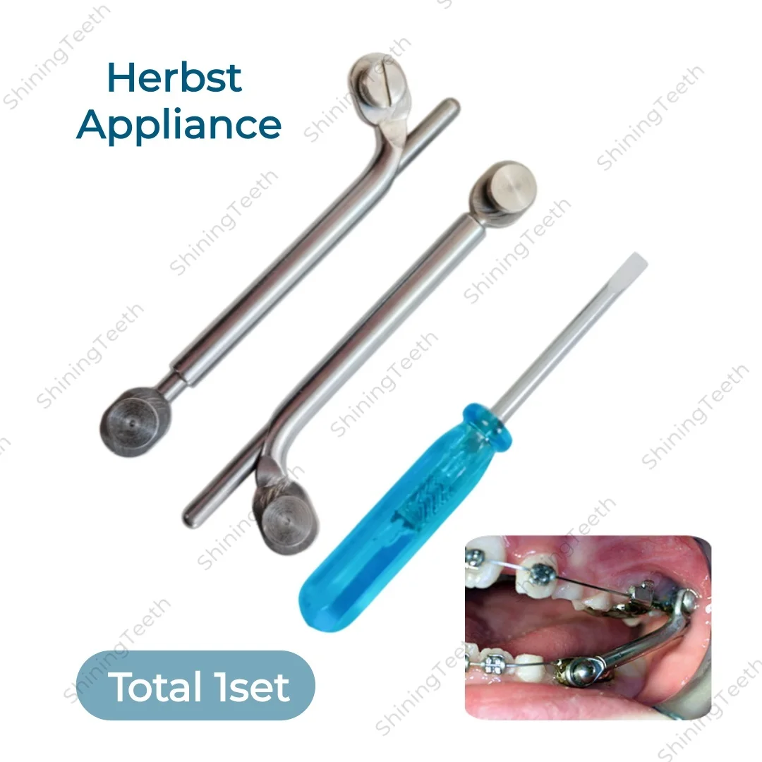 

Набор ортодонтических аппаратов Dental Herbst Dentaurum: телескопические винты-фиксаторы класса II 2x1 с инструментом для регулировки