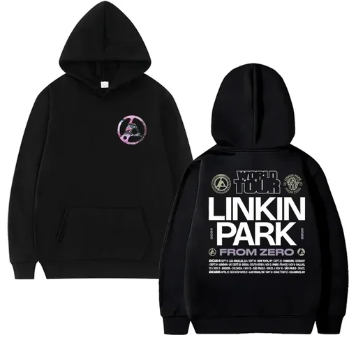 Imagen 1 del producto Camiseta de la banda de Rock Linkin Park From Zero world tour Merch, nueva ropa de calle de moda Harajuku para hombres y mujeres con ropa deportiva de felpa