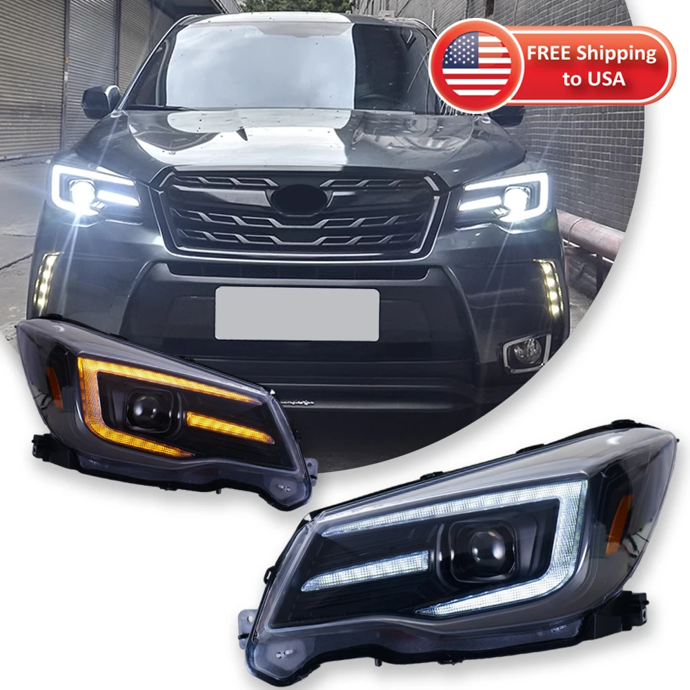 

Автомобильные фары TYPY для Subaru Forester, фары 2013-2018, светодиодные фары для проектора, дневные ходовые огни, автомобильные аксессуары