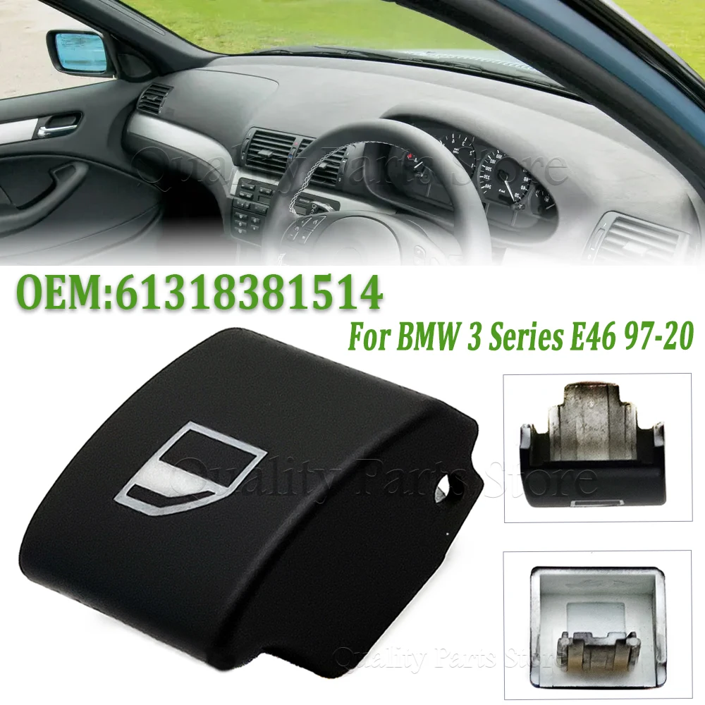 

1 шт., крышка кнопки переключателя стекла для BMW 3 серии E46 1997-2000, крышка кнопки переключателя внутреннего окна автомобиля, новая левая и правая 61318381514
