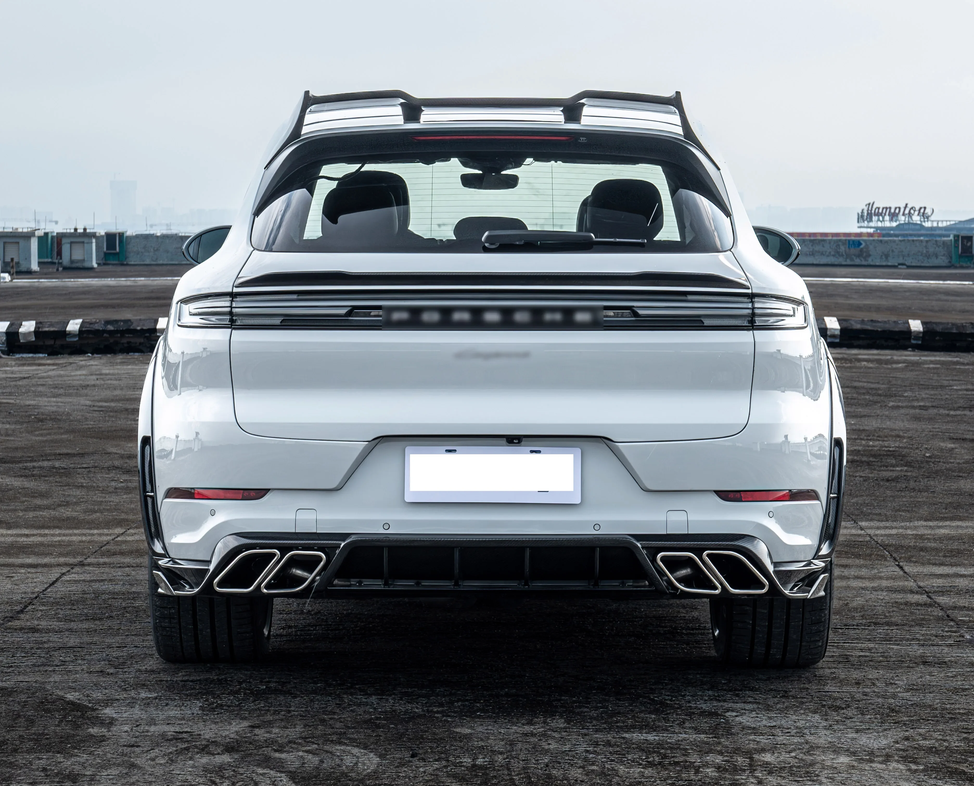 تجميل لـ Cayenne 2024-2025 9Y0.2 OE نسخة مطورة MSY Mansory نموذج كربون جاف صغير التفاف المصد الأمامي #4