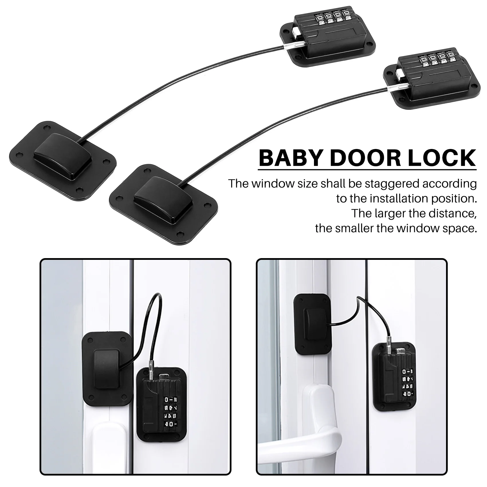 

2 Pack Refrigerator Lock Combination Coded,Fridge Lock For Kids Safe, Child Safety Cabinet Window Locks, Baby Door Lock