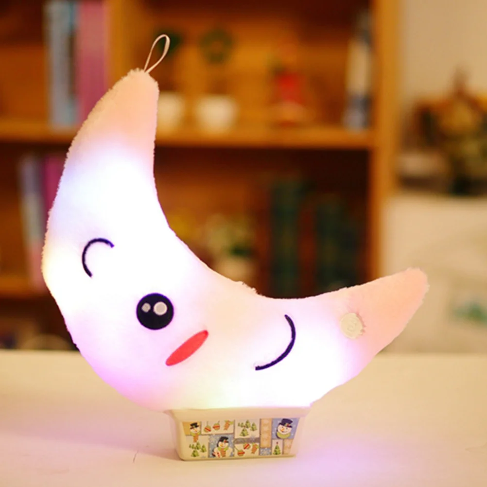 Led Glowing Moon Kissen Rosa Light Up Wurfkissen für Kinder Schlafzimmer Dekor Weihnachtsgeschenk Kissen Kissen