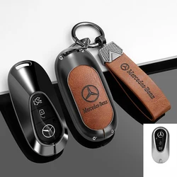 Zinc Alloy Leather Car Remote Key Case Cover Shell Fob for Mercedes Benz 2022 C S Class W206 W223 S350 C260 C300 S400 S450 S500