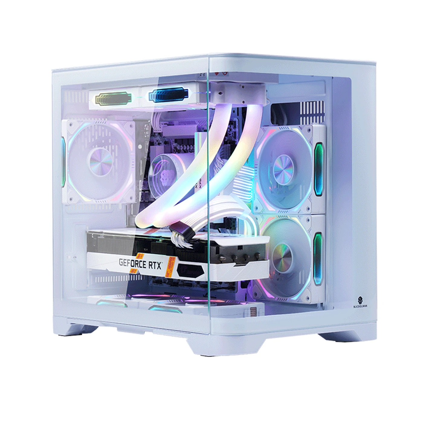 

WJCOOLMAN Sky Ceiling MINI изогнутый стеклянный корпус для компьютера в помещении с морским видом поддерживает материнскую плату MATX и 240 водяного охлаждения