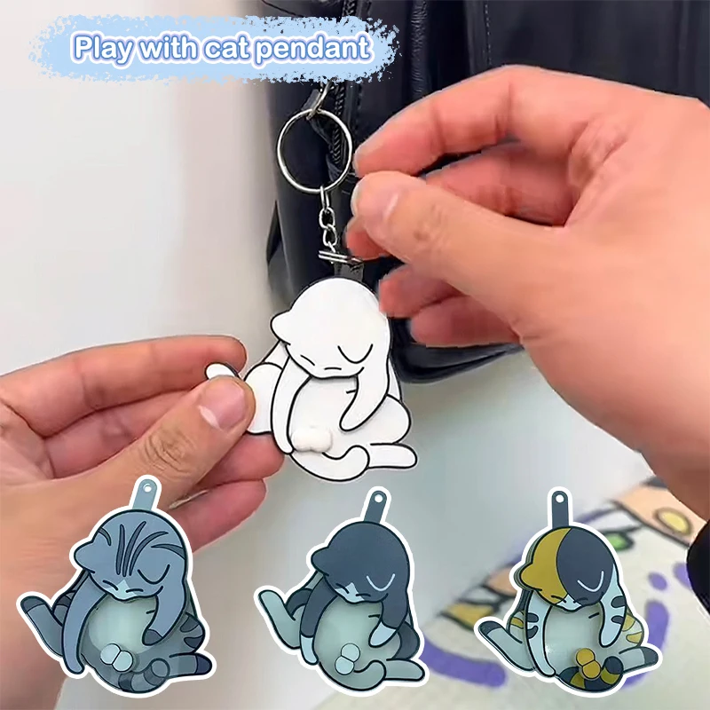 

Креативный брелок для ключей с яйцом и котом, милый и забавный вращающийся акриловый кулон для сумки для женщин, брелок для ключей, кошелек, аксессуар для сумки