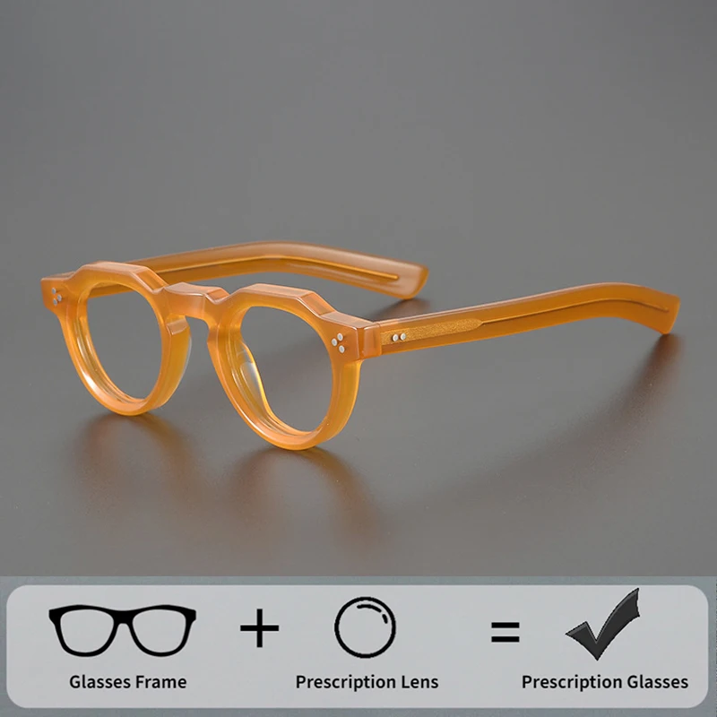 Vintage Design Acetate Reading Glasses Round Shape Eyeglass Frame Men Prescription Myopia Reading Glasses Women Retro Eyeglasses