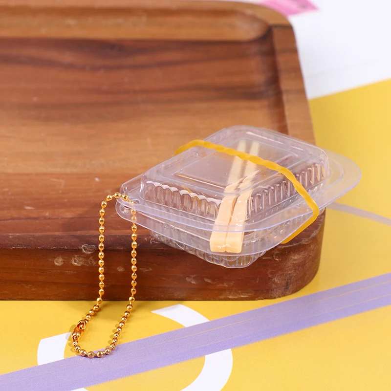 2Pcs 1:12 Dollhouse Disposable fast food box + chopsticks For Doll House Decor