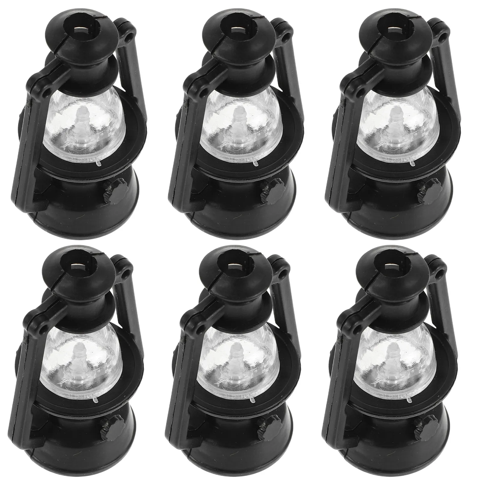 

6Pcs Miniature Lamp Dollhouse Accessories Vintage Style Mini Oil Lantern Scene Decoration Cozy Retro Lighting