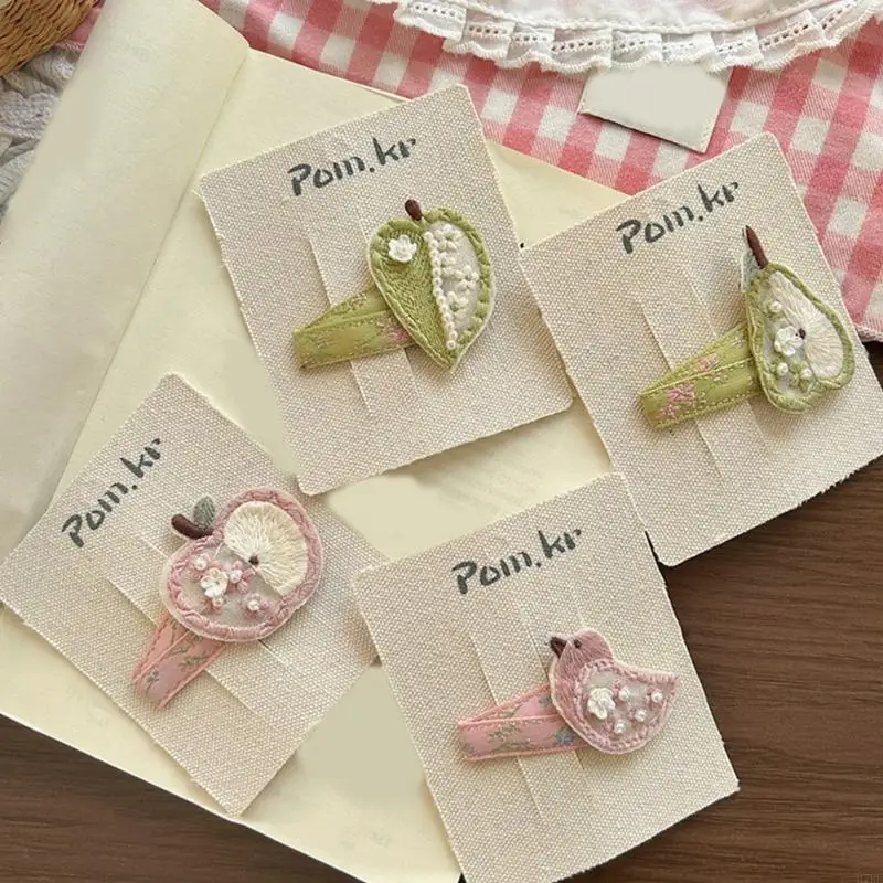 

Handwoven Kids Clip Clip Design Design Мягкая ткань барретт для девочек боковые аксессуары для волос ежедневная вечеринка h7ef