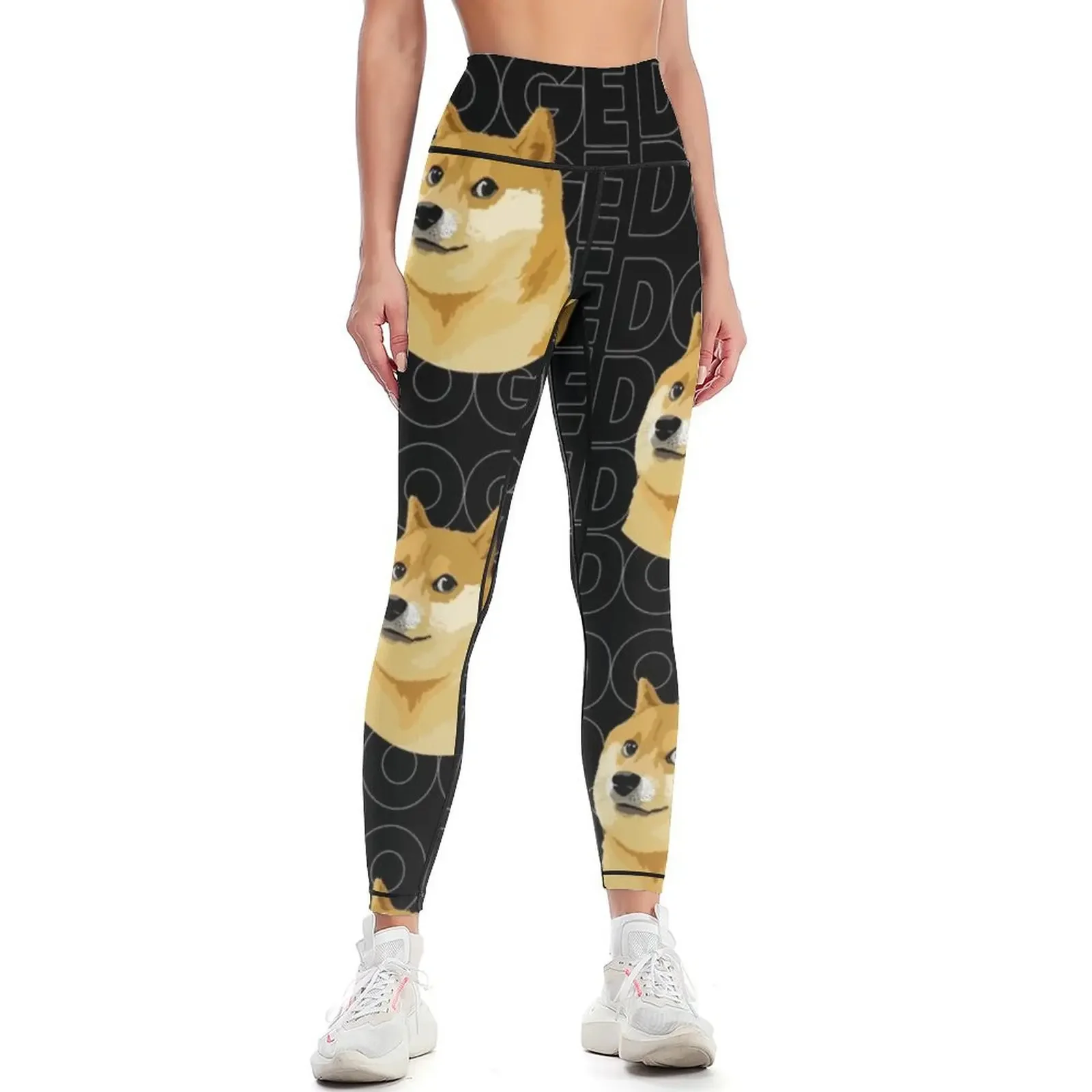 

Doge Typography Leggings Clothing fitness Sports pants woman sports woman gym workout clothes for Womens Leggings