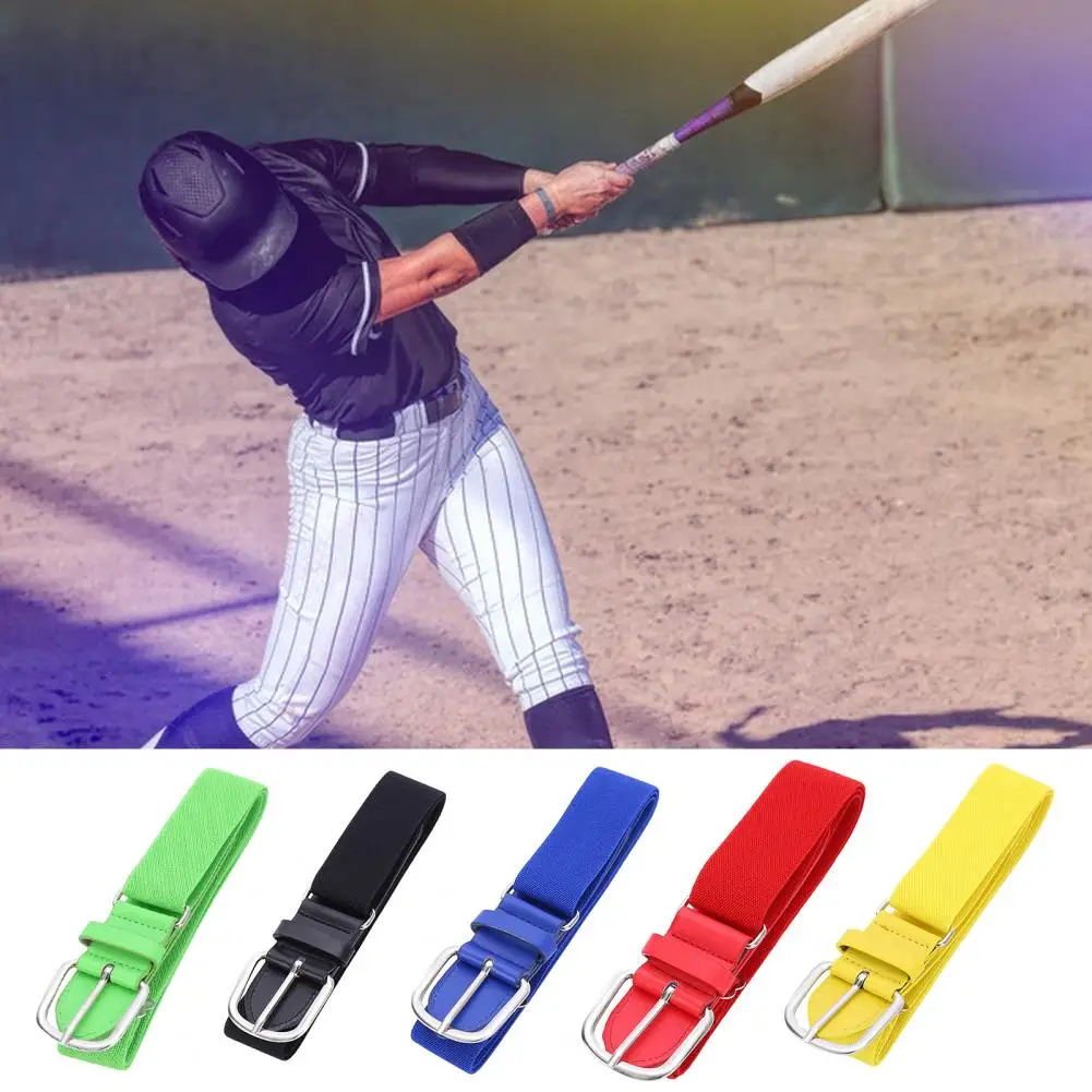 Cinturón Atlético juvenil para niños, conjunto de cinturón de béisbol y Softball con hebilla de aleación elástica de longitud ajustable, imitación de Color sólido