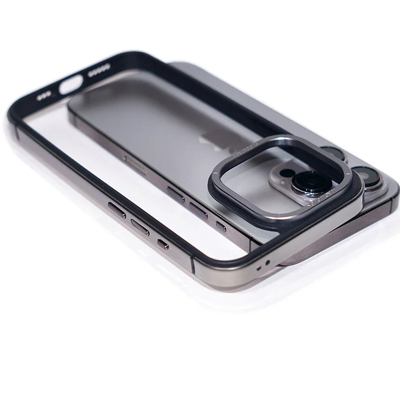 Lightweight Stainless Steel Bumper Case For iPhone 15 Pro Max Plus Soft TPU Lining Metal Camera Edge Protection Frame Cover