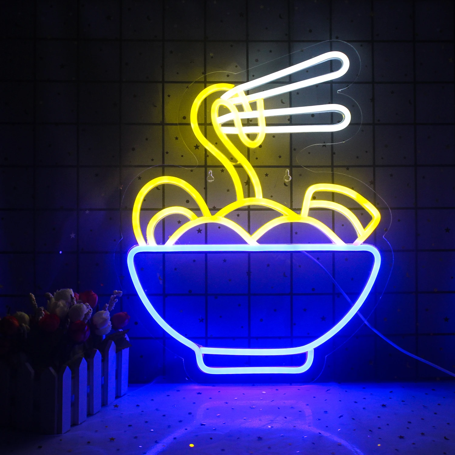 Wanxing Ramen Japanese Noodles Neon Sign Wedding Party Shop Bedroom Custom Led Light Logo Kawaii Restaurant Art Wall Decoration