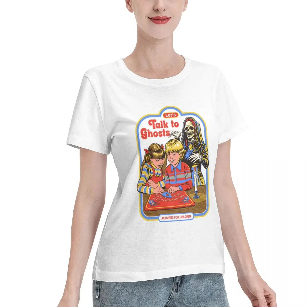 Oversized Option Let S Talk To Ghosts Women's T-shirt Gym Ladies Tee