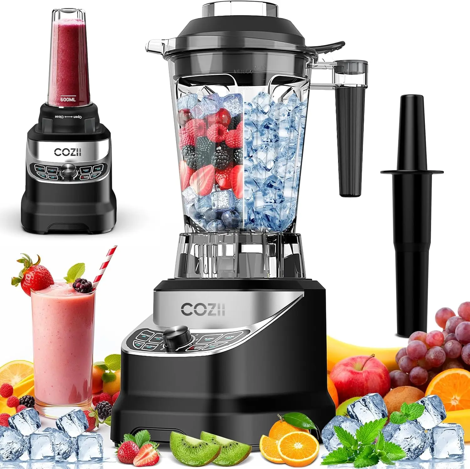 

Professional Blender 2000W, Smoothie Countertop Blenders for Kitchen,7 Preset Programs for Ice Crush/Frozen Drinks/Dips/Nut