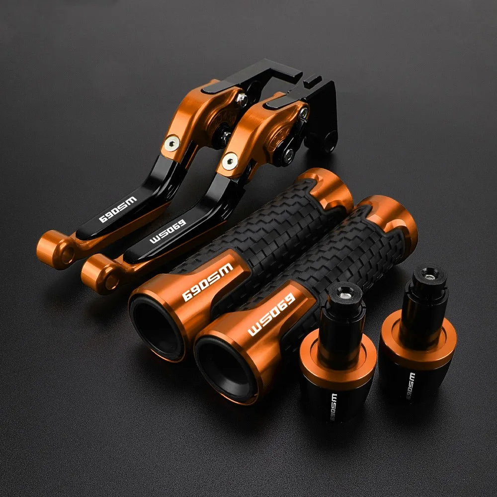 

690 SM Motorcycle FIT For 690SM 2007 2008 Extendable Adjustable Clutch CNC Brake Levers Handlebar Grips Handle Ends Accessorie