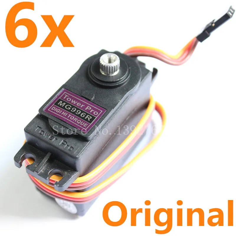 6Pcs Original Towerpro MG996R Digital Servo High Torque 11kg Metal Gear MG996 for JR RC Plane Robot Helicopter Car