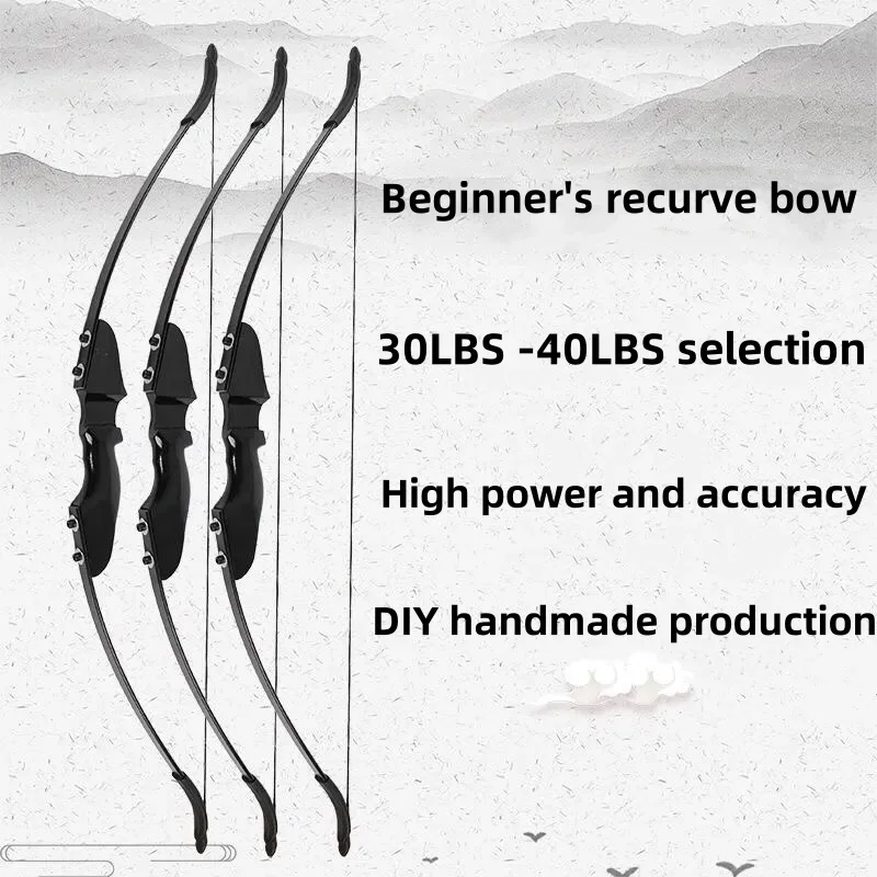 Bow and Arrow Recurve Bow Take Down LongBow 30Lbs/40Lbs with Fiberglass Arrows and Arrow Tube for Archery Hunting Training Bow