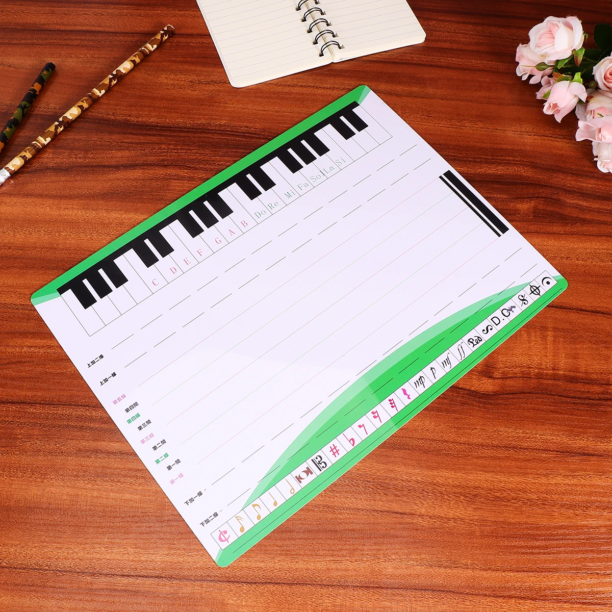 

2pcs Erasable Music Staff Whiteboard Home Magnetic Writing Board Double Sided Smooth Surface School Practice Board Wall Mounted