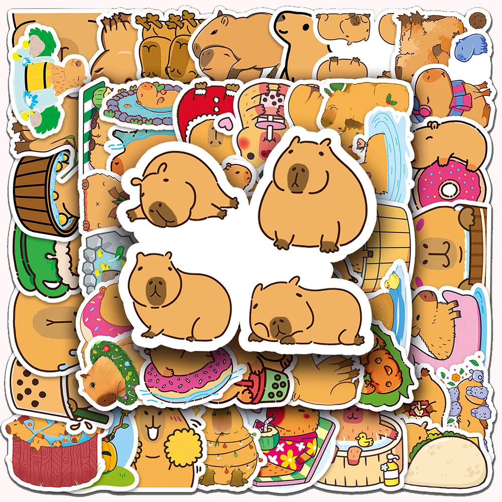 

10/30/50pcs Cute Animal Capybara Cartoon Stickers for Kids Toys Waterproof DIY Luggage Scrapbooking Laptop Kawaii Sticker Decals