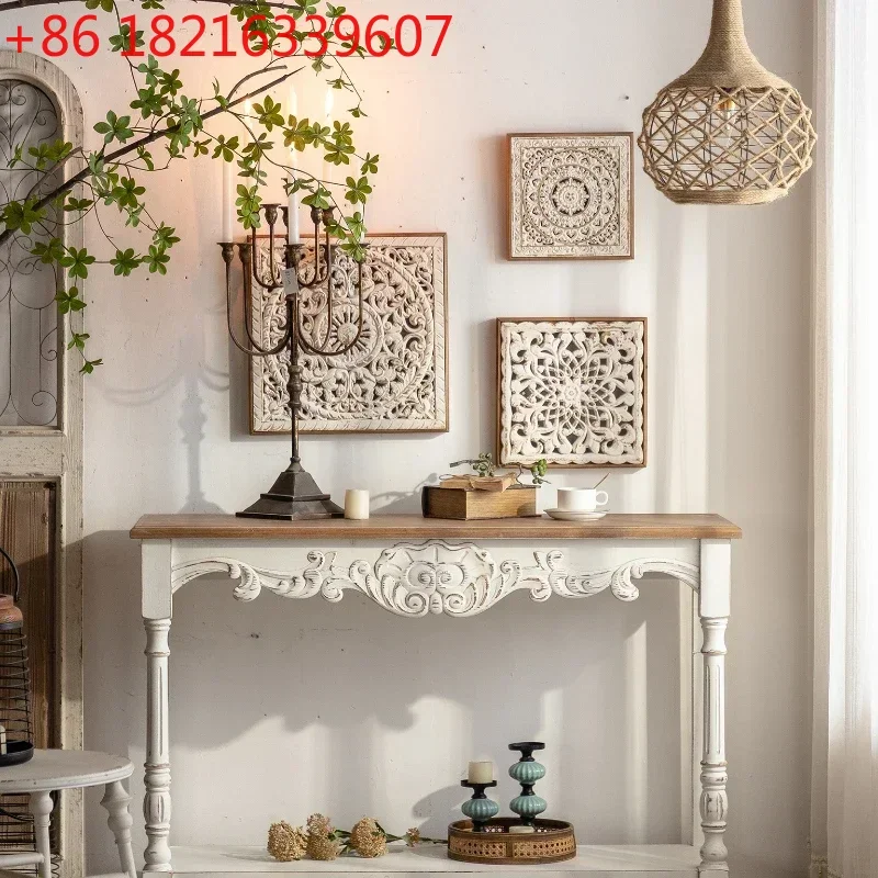 

Столик для веранды из массива дерева TAO, пристенный, с местом для хранения, декоративный, в ретро-стиле