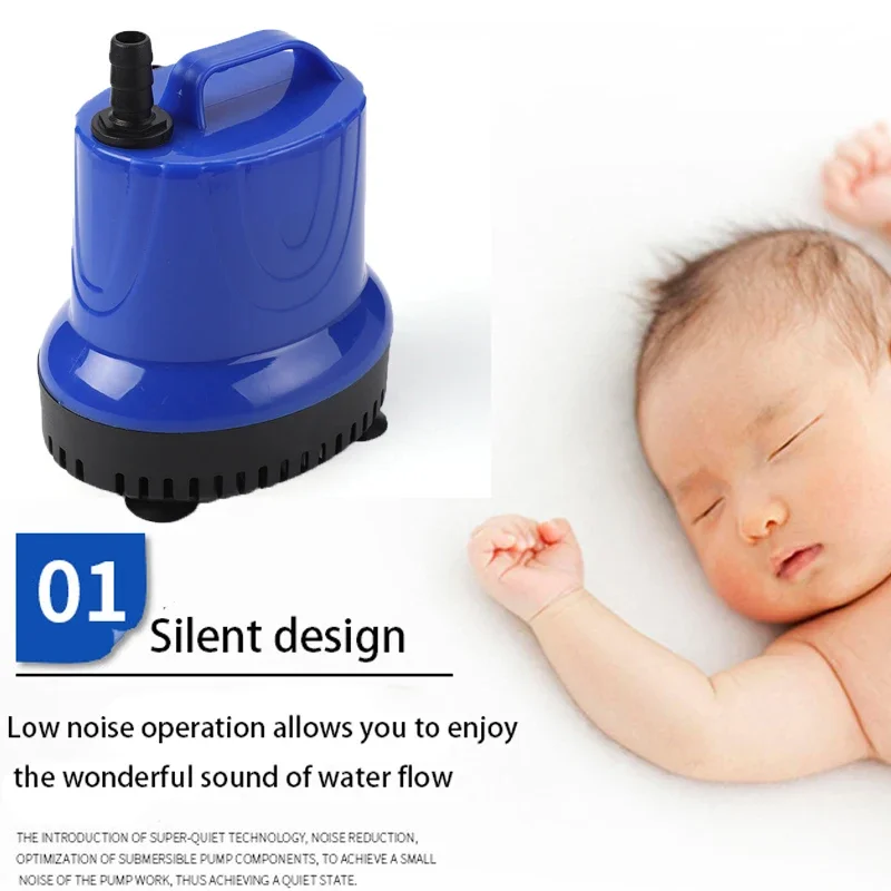 5W 7W 15W 20W 35W Ultra-Quiet Submersible Water Fountain Pump Filter Fish Pond Aquarium Water Pump Tank Fountain