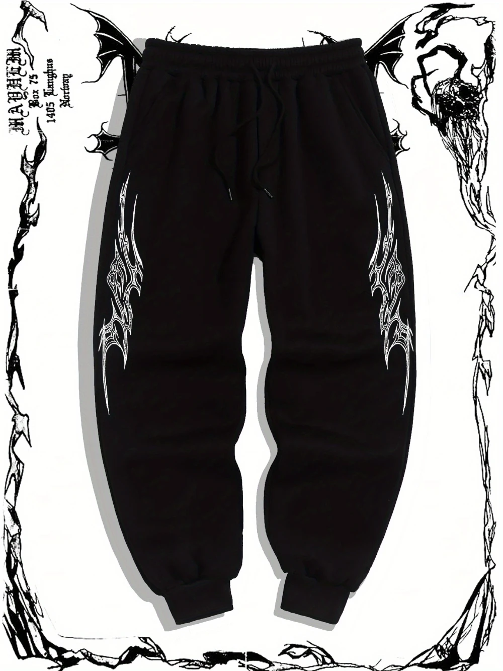 

Men's dark fashion style printed streetwear trousers, sporty casual fashion sweatpants men pants sweatpants