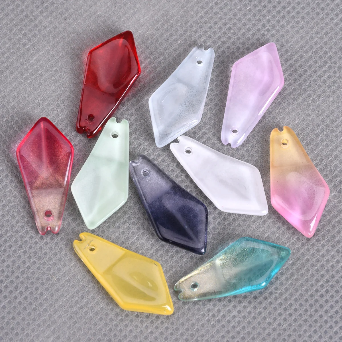 10pcs Arrow Shape 25x13mm Lampwork Glass Leaf Petal Loose Pendants Beads for Jewelry Making DIY Crafts Findings