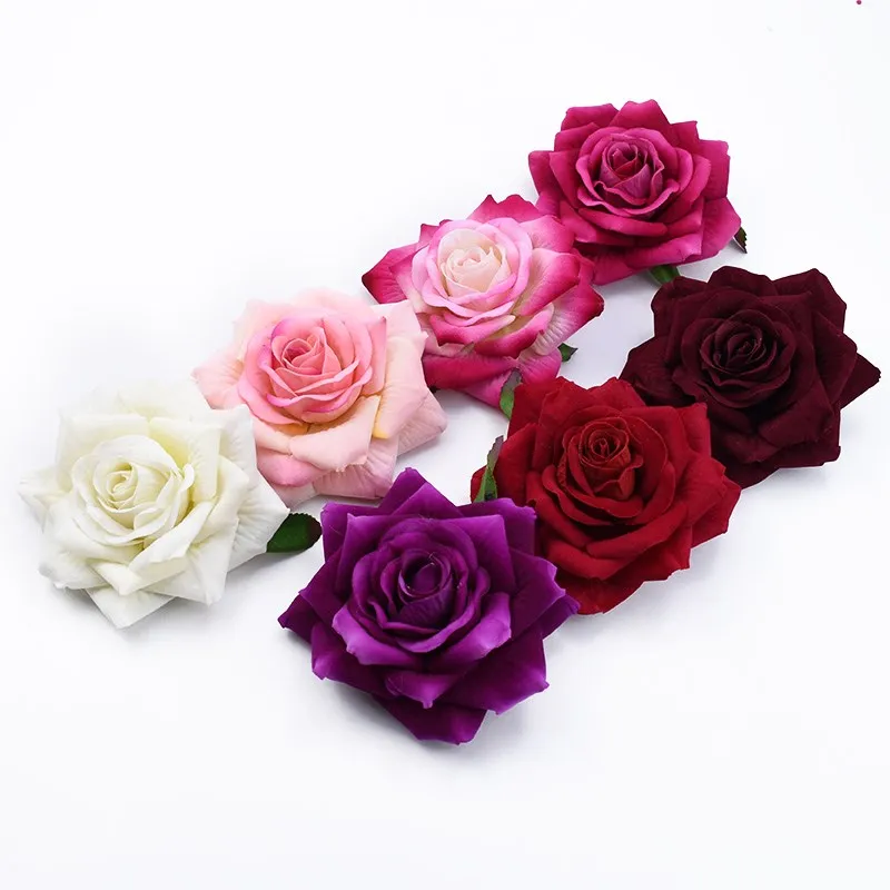 50PCS 10CM Große Rosen Künstliche Blume Hause Dekoration Weihnachten Kränze Hochzeit Braut Zubehör Freiheit Headwear Brosche – Detail 7