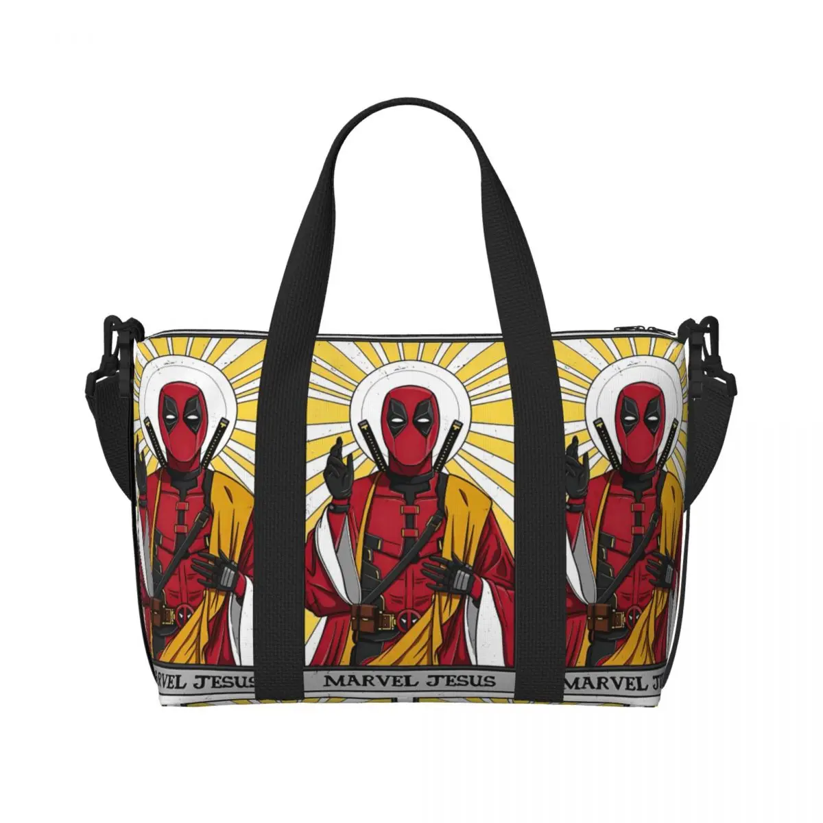 Custom I Am Deadpool Jesus Tote Bag Women Large Capacity Gym Beach Shoulder Travel Bag