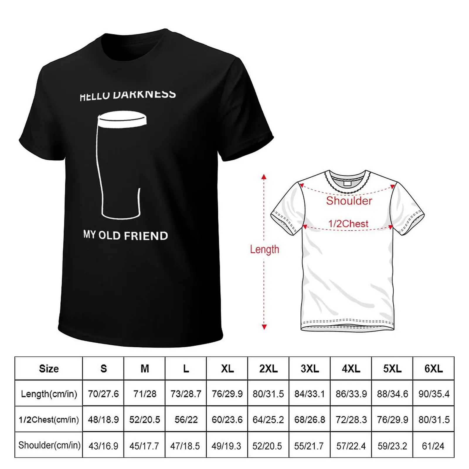 Hello Darkness My Old Friend T-Shirt custom shirt customs korean fashion graphic tee shirt compression shirt men
