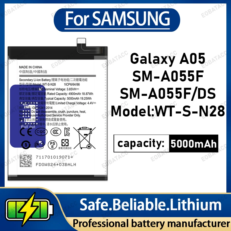 

100% Brand New WT-S-N28 Battery For Samsung Galaxy A05S/M-A055F Large capacity Batteries+Free Tools
