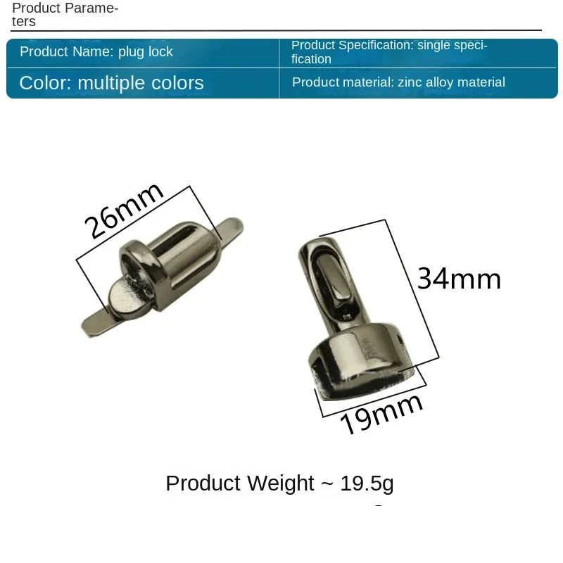 Bag Hardware Accessories Purse Closure Clasps Twist Turn Lock Replacement Mortise Lock