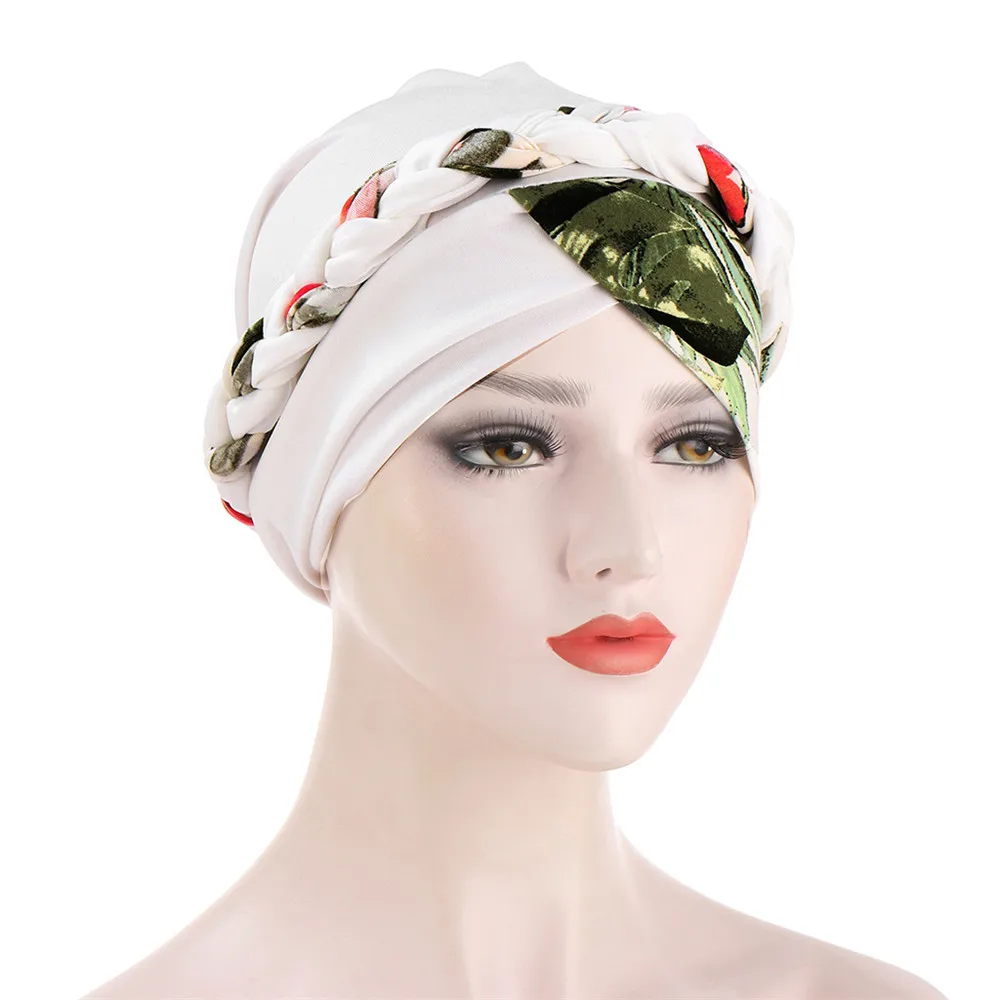 

Indian Print Braids Women Muslim Hijab Chemo Cap Bonnet Turban Hair Loss Bandana Headwrap Scarf Beanies Hat Cover Turbante Mujer