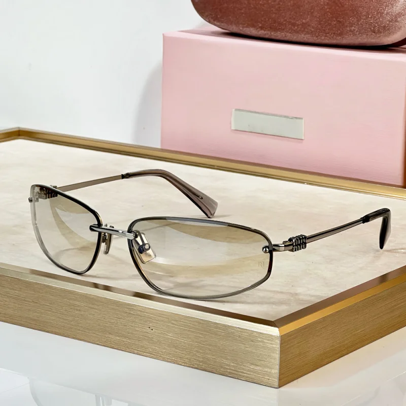 

Fashionable Light Color Sunglasses Women's Frameless Silver Gray Anti-Blue Light Sunglasses