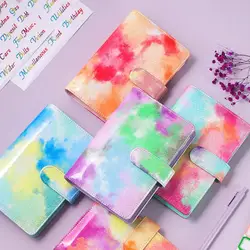 Great Multifunctional Stationery A6 Faux Leather Marble Colorful Budget Planner Notebook Binder Office Supplies