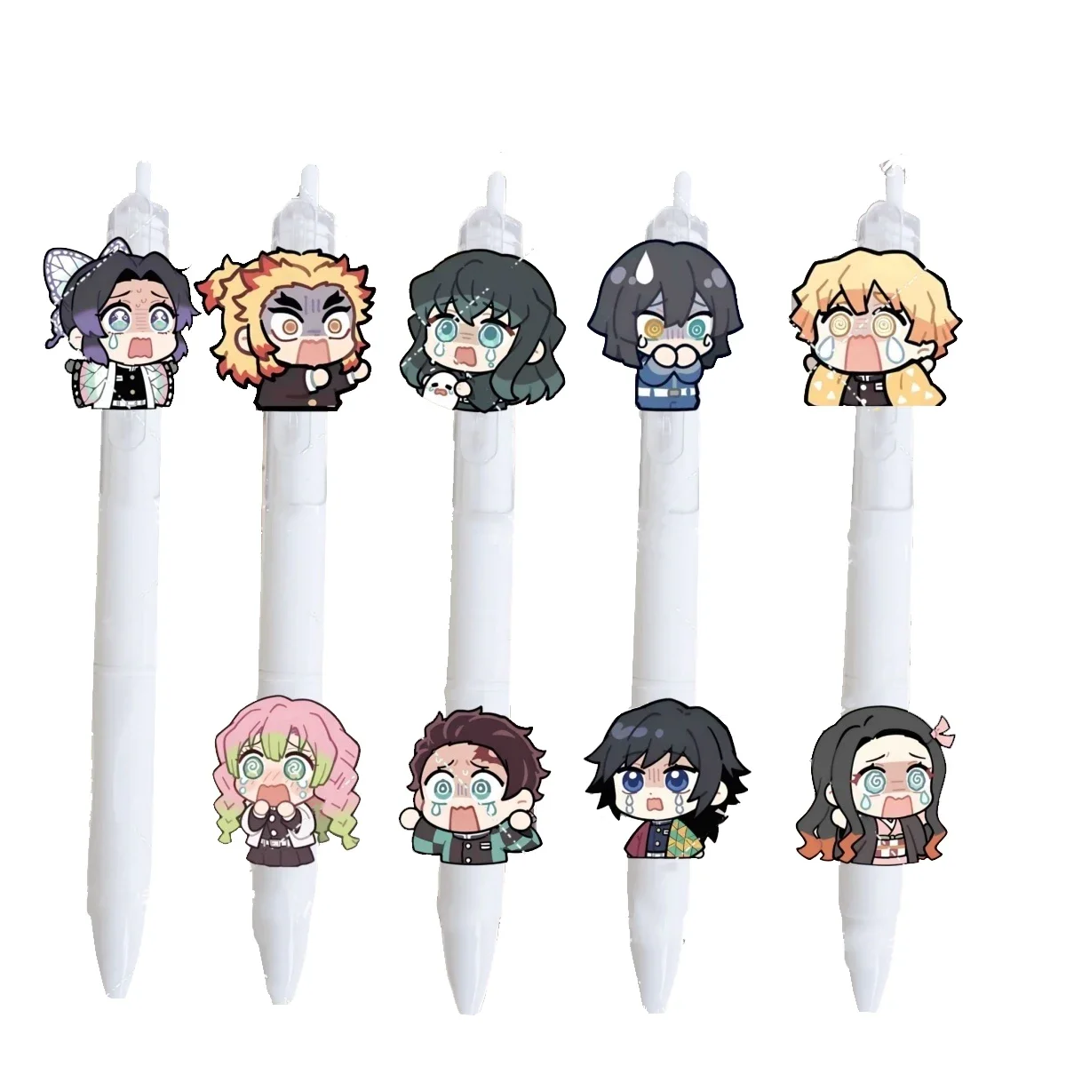 Bolígrafo de 0,5 Mm para Demon Slayer Kamado Tanjirou, bolígrafo para estudiantes, juego de dibujo para exámenes, figura de dibujos animados de Anime, pincel, suministros de estudio, regalo