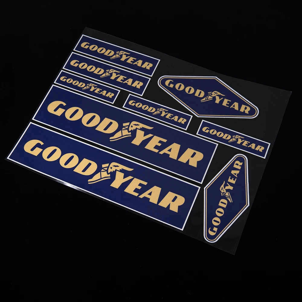 9-teiliges reflektierendes GOODYEAR-Reifen-Schild, Auto-Aufkleber, Motorrad-Aufkleber, Vinyl-Grafik-Set, selbstklebendes Kit, Motorrad-Autozubehör – Detail 2