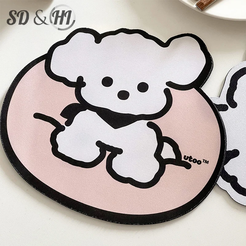 Cute Animals Dog Mouse Pad Coaster Kawaii Coffee Cup Mat Waterproof Table Mat Coaster Desk Organizer Home Office Supplies