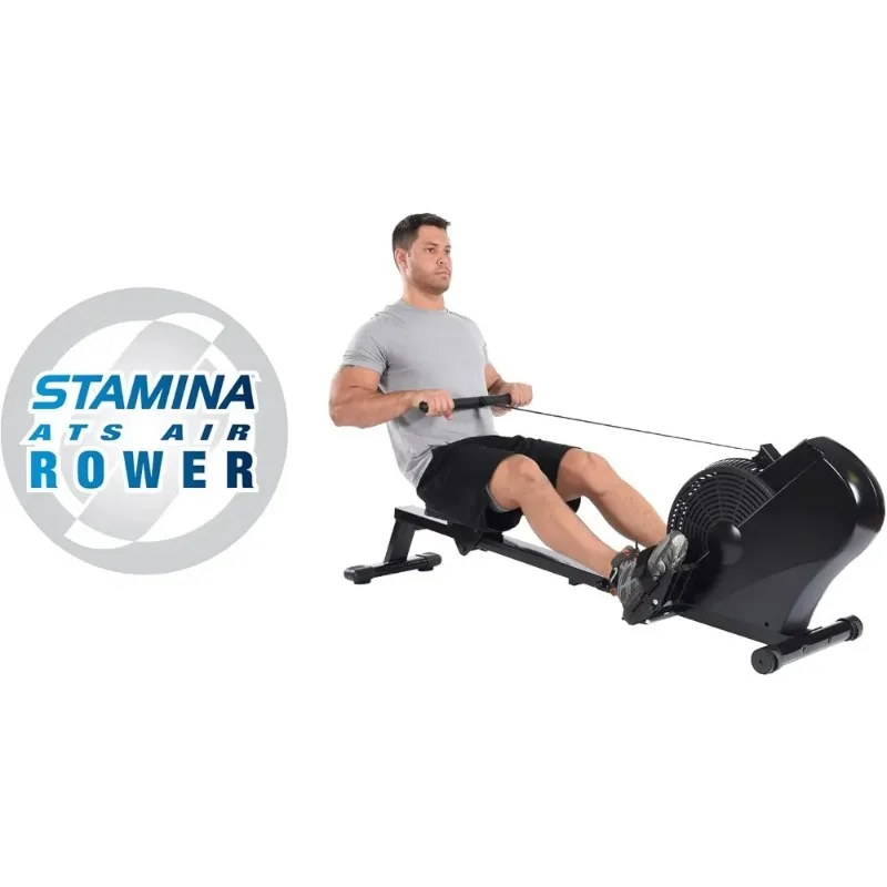 Air Rowing Machine with Smart Workout App - Foldable Rowing Machine with Dynamic Air Resistance for Home Gym Fitness