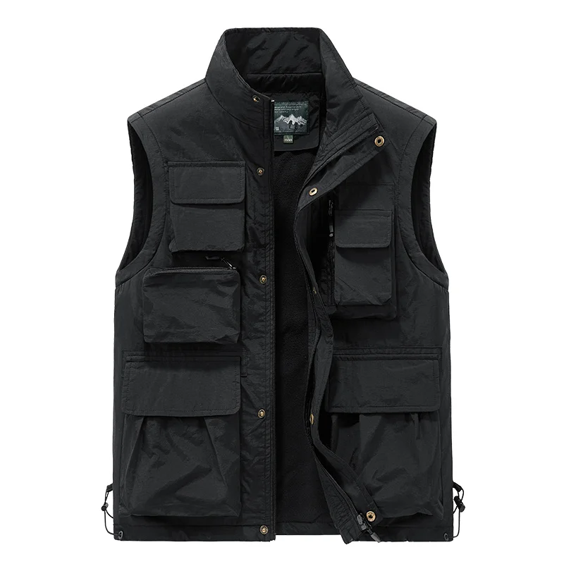 Men\'s Waistcoat Camping Jackets Sports Vest Outdoors Zip Sleeve Male Coat Clothing Vests Tactical Work Sleeveless Winter Best